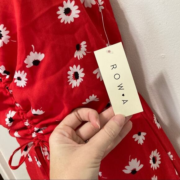 White Daisies Y2K Cherry Red Jumpsuit size S Palazzo Pants - Picture 3 of 8